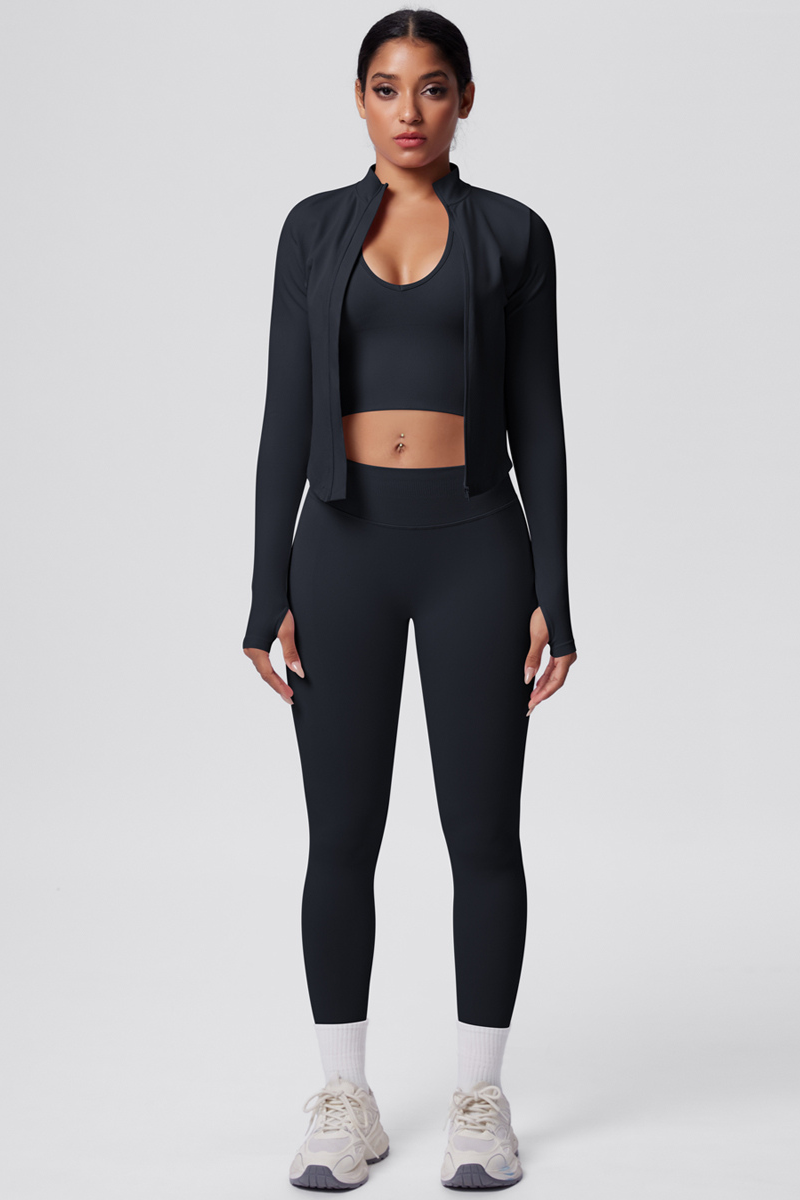 PURE67 SOLEIL – Conjunto deportivo sin costuras de 3 piezas para mujer