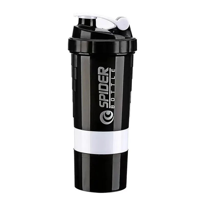 Botella Shaker Premium de 3 Compartimentos para Proteínas y Suplementos, Vaso Mezclador Antifugas con Mezclador para Gimnasio, Fitness y Culturismo