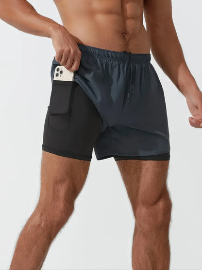 Men's 2-in-1 Quick-Dry Running & Training Shorts
