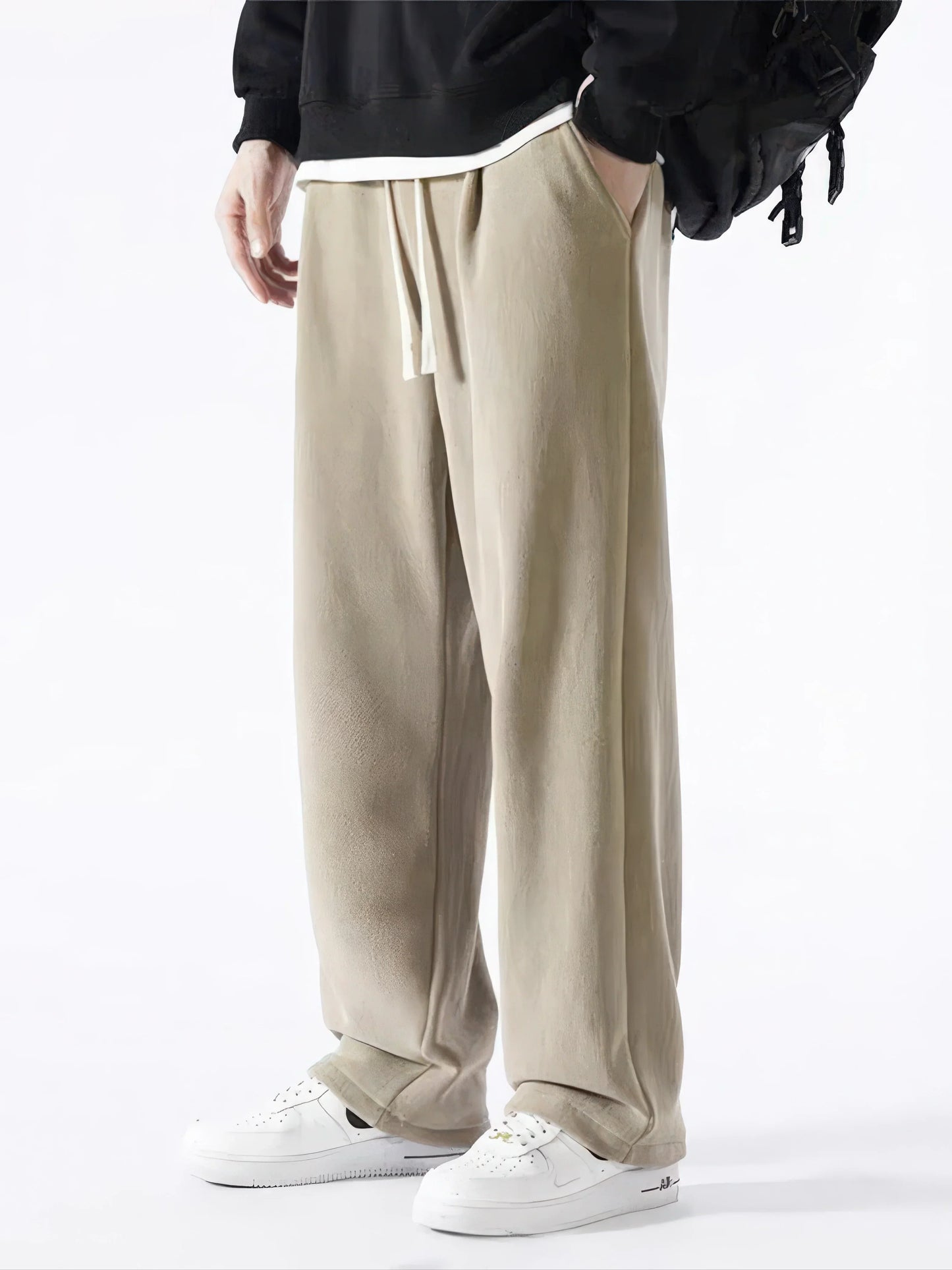 Men's Thermal Wide-Leg Fleece Pants