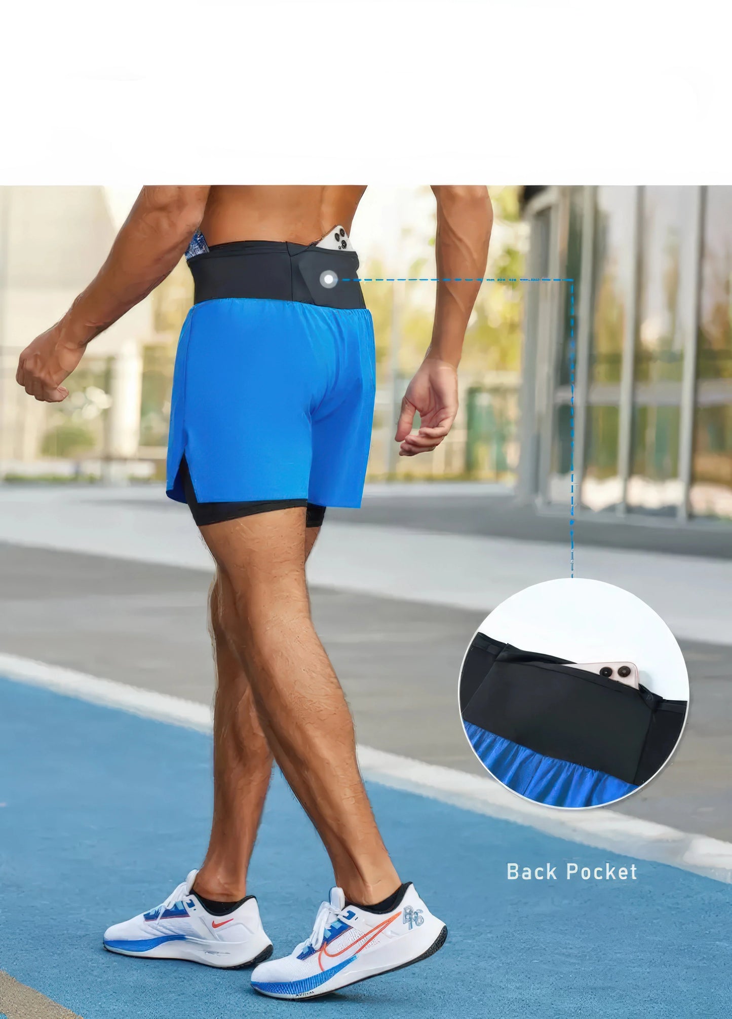 TrailGuard Dual-Layer Running Shorts with Built-In Belt
