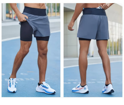 TrailGuard Dual-Layer Running Shorts with Built-In Belt