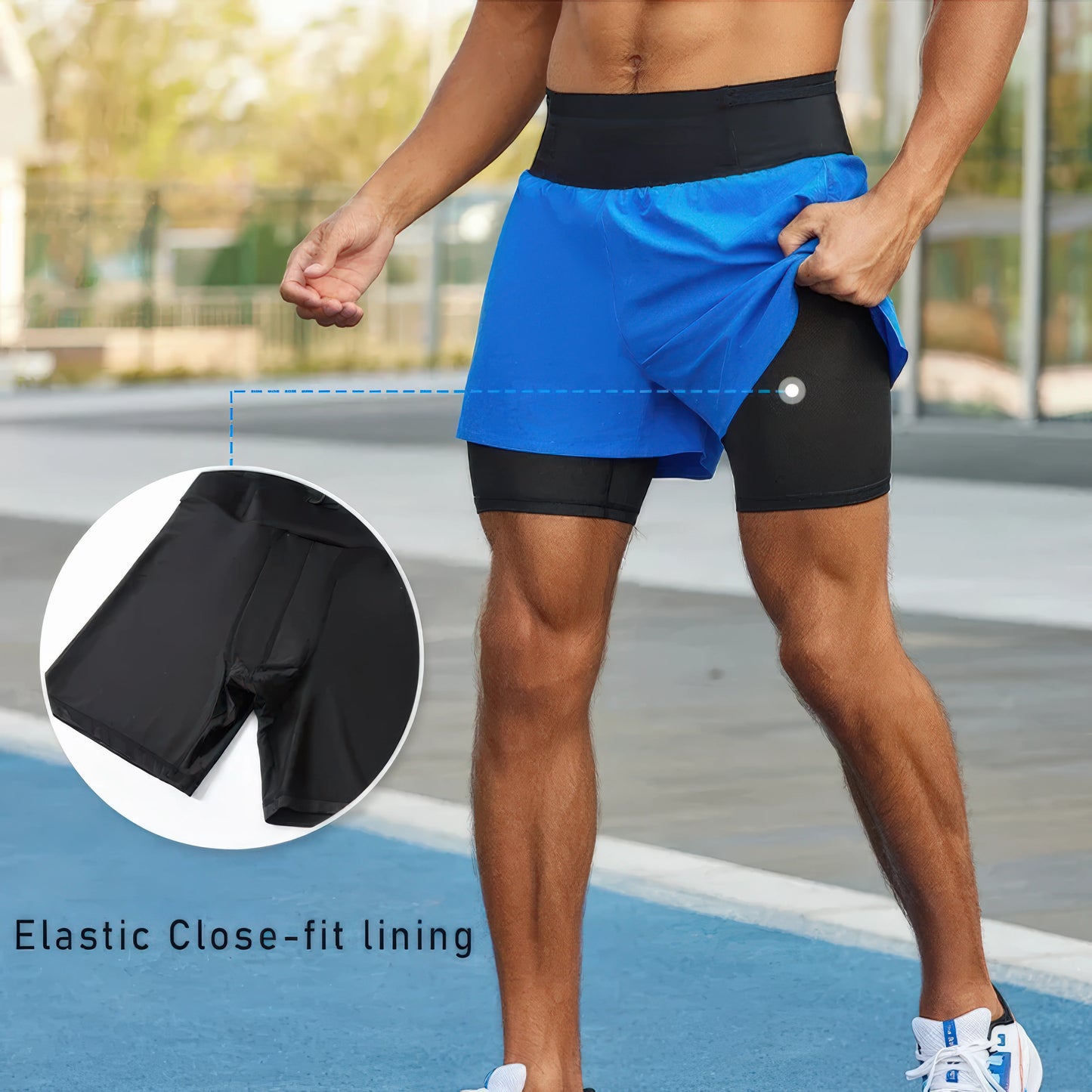 TrailGuard Dual-Layer Running Shorts with Built-In Belt