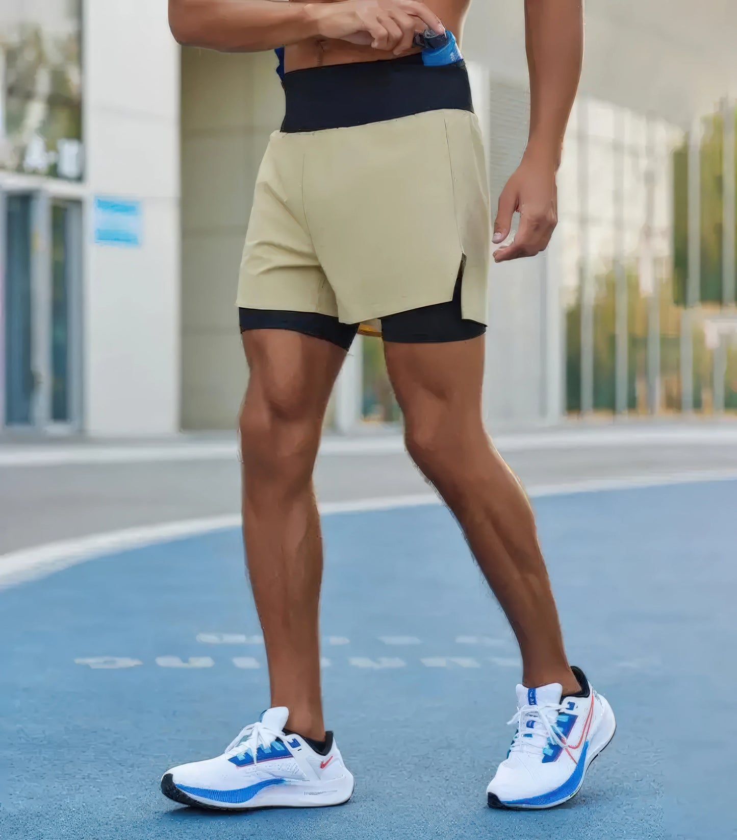 TrailGuard Dual-Layer Running Shorts with Built-In Belt