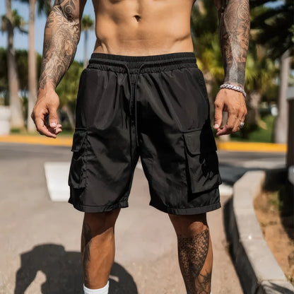 Men's Quick-Dry Athletic Shorts with Zipper Pockets