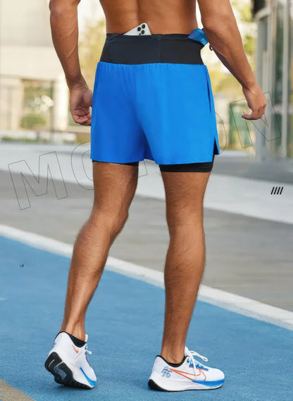 TrailGuard Dual-Layer Running Shorts with Built-In Belt