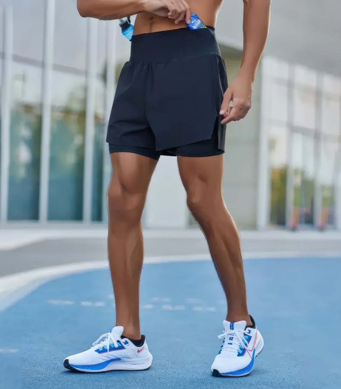 TrailGuard Dual-Layer Running Shorts with Built-In Belt