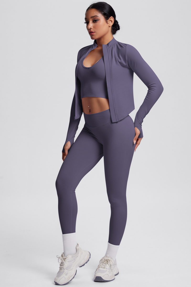 PURE67 SOLEIL – Conjunto deportivo sin costuras de 3 piezas para mujer