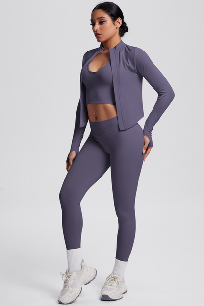PURE67 SOLEIL – Conjunto deportivo sin costuras de 3 piezas para mujer