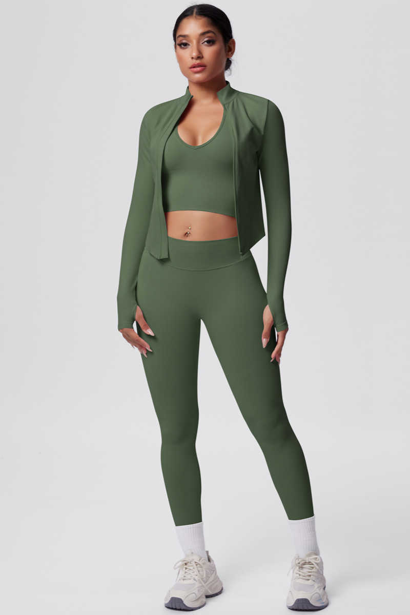 PURE67 SOLEIL – Conjunto deportivo sin costuras de 3 piezas para mujer