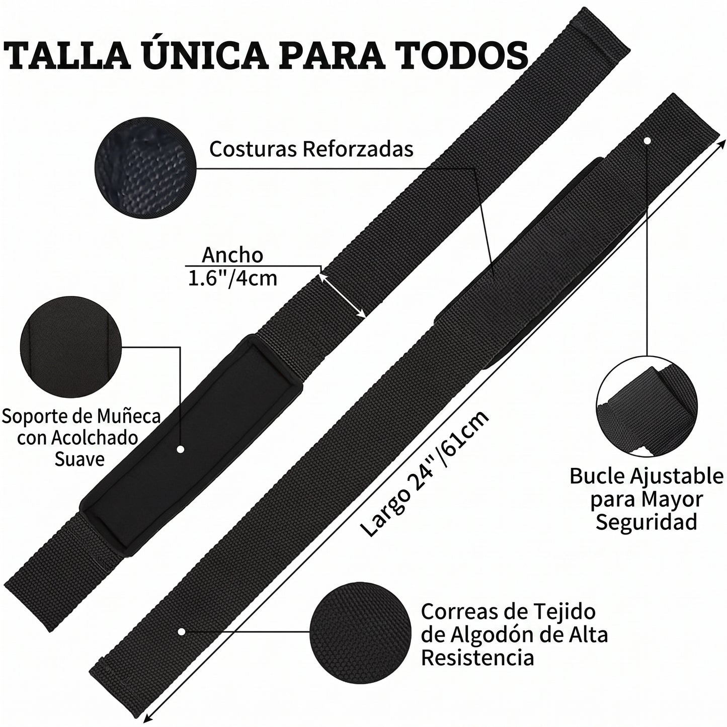 Straps para Halterofilia y Gimnasio | Soporte Profesional para Muñecas | Ajustables, Antideslizantes y Máxima Estabilidad