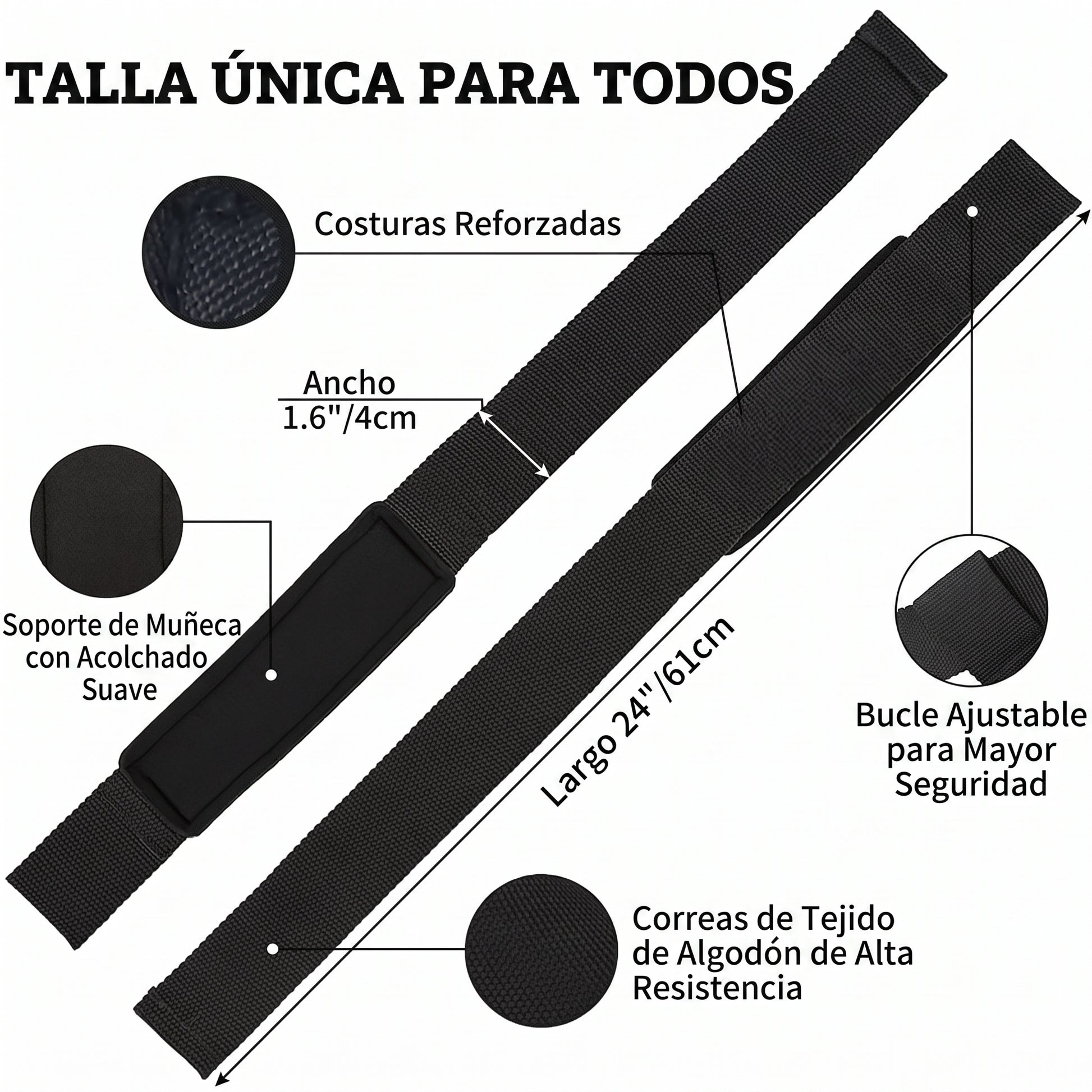 Straps para Halterofilia y Gimnasio | Soporte Profesional para Muñecas | Ajustables, Antideslizantes y Máxima Estabilidad