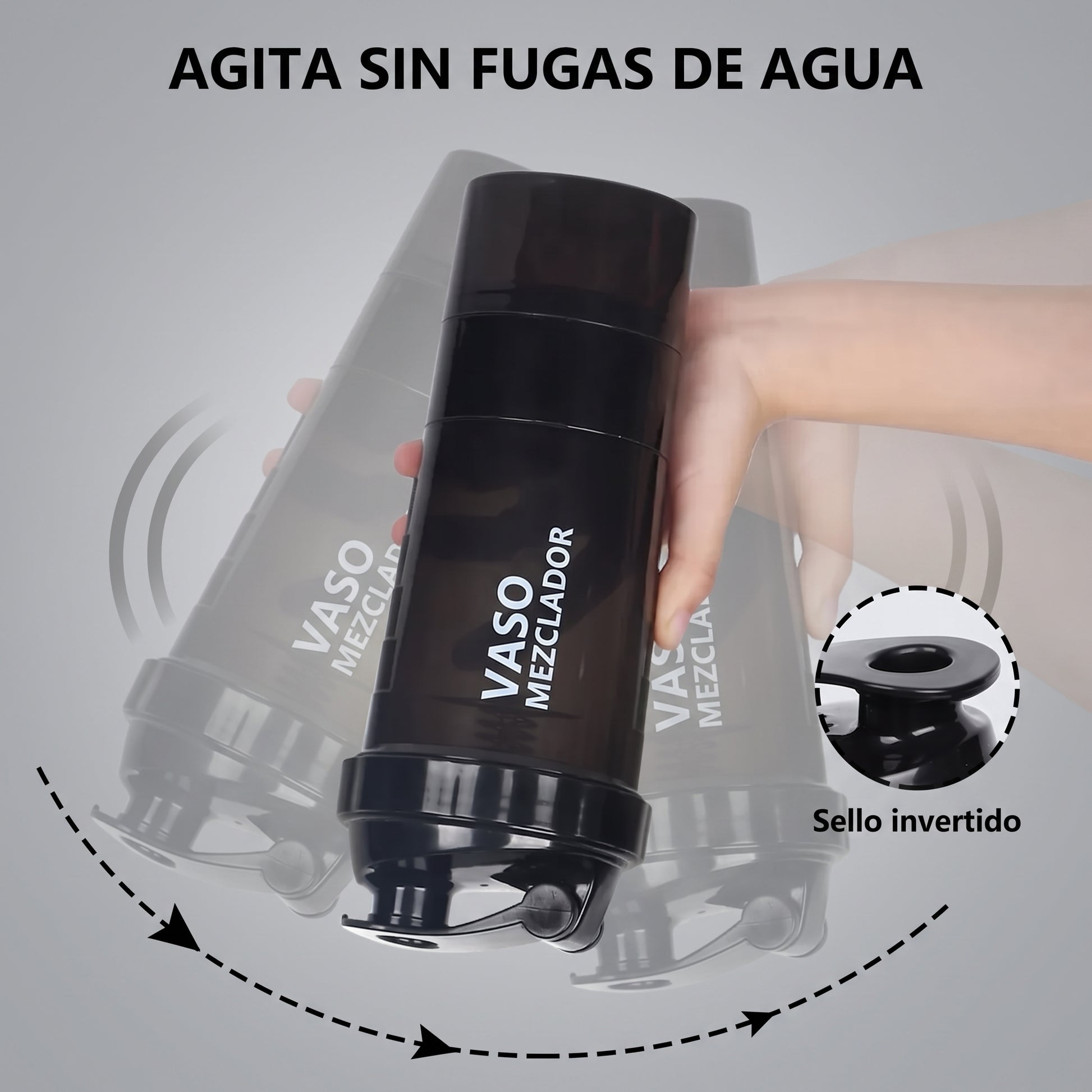 Botella Shaker Premium de 3 Compartimentos para Proteínas y Suplementos, Vaso Mezclador Antifugas con Mezclador para Gimnasio, Fitness y Culturismo