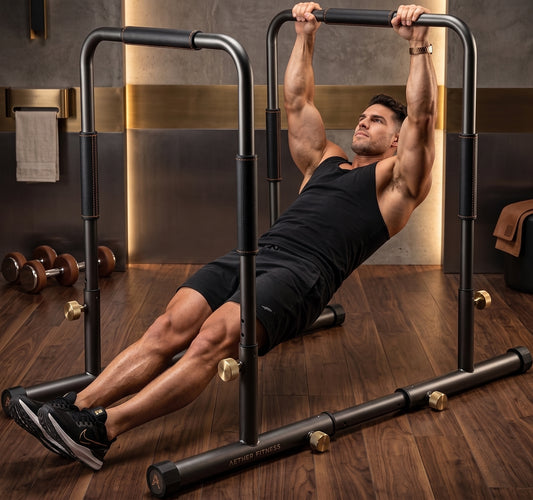Barras Paralelas Premium Ajustables para Fondos y Calistenia, Estación de Entrenamiento de Fuerza 2 en 1, Soporta hasta 540 kg, 9 Niveles de Altura para Gimnasio en Casa
