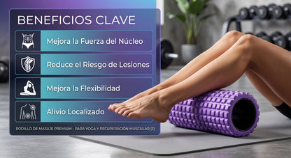 Foam Roller Premium | Rodillo de Masaje para Yoga, Fitness y Recuperación Muscular