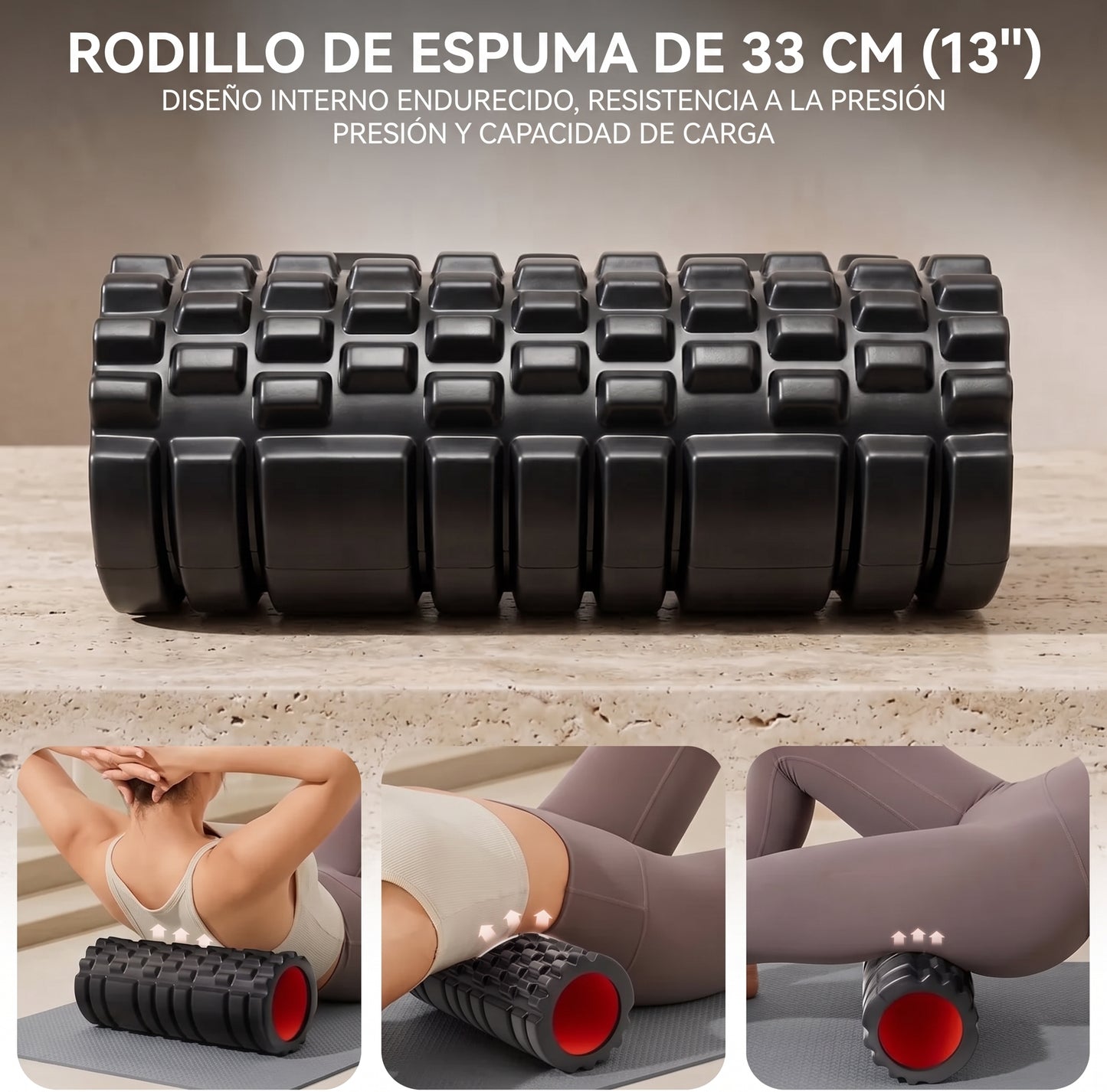 Foam Roller Premium | Rodillo de Masaje para Yoga, Fitness y Recuperación Muscular