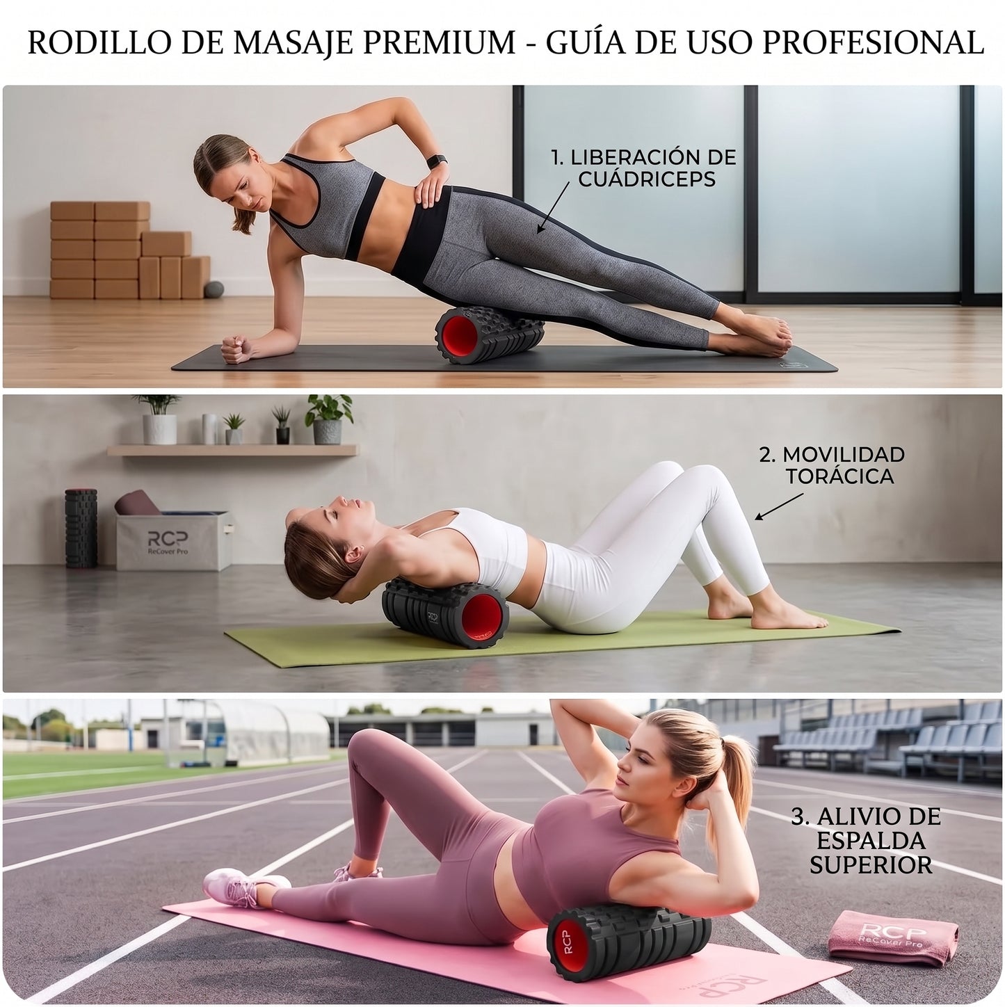 Foam Roller Premium | Rodillo de Masaje para Yoga, Fitness y Recuperación Muscular