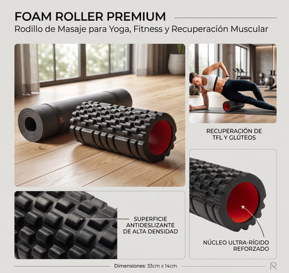 Foam Roller Premium | Rodillo de Masaje para Yoga, Fitness y Recuperación Muscular