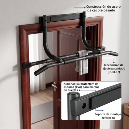 Barra de Dominadas para Puerta Ajustable PURE67 | Gimnasio en Casa