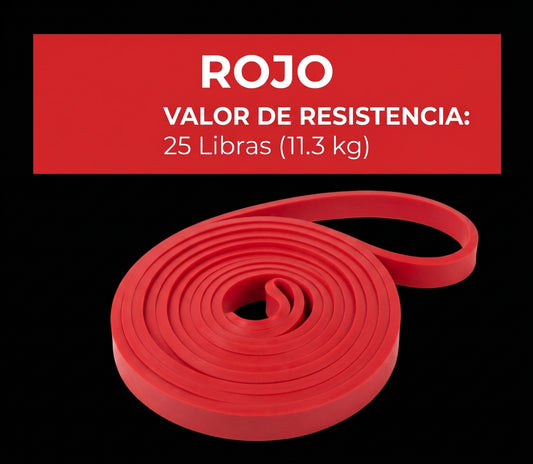 Banda de resistencia (11,3 kg), banda elástica de látex para Pilates, entrenamiento, fitness, ayuda a la tracción y a la tonificacion corporal