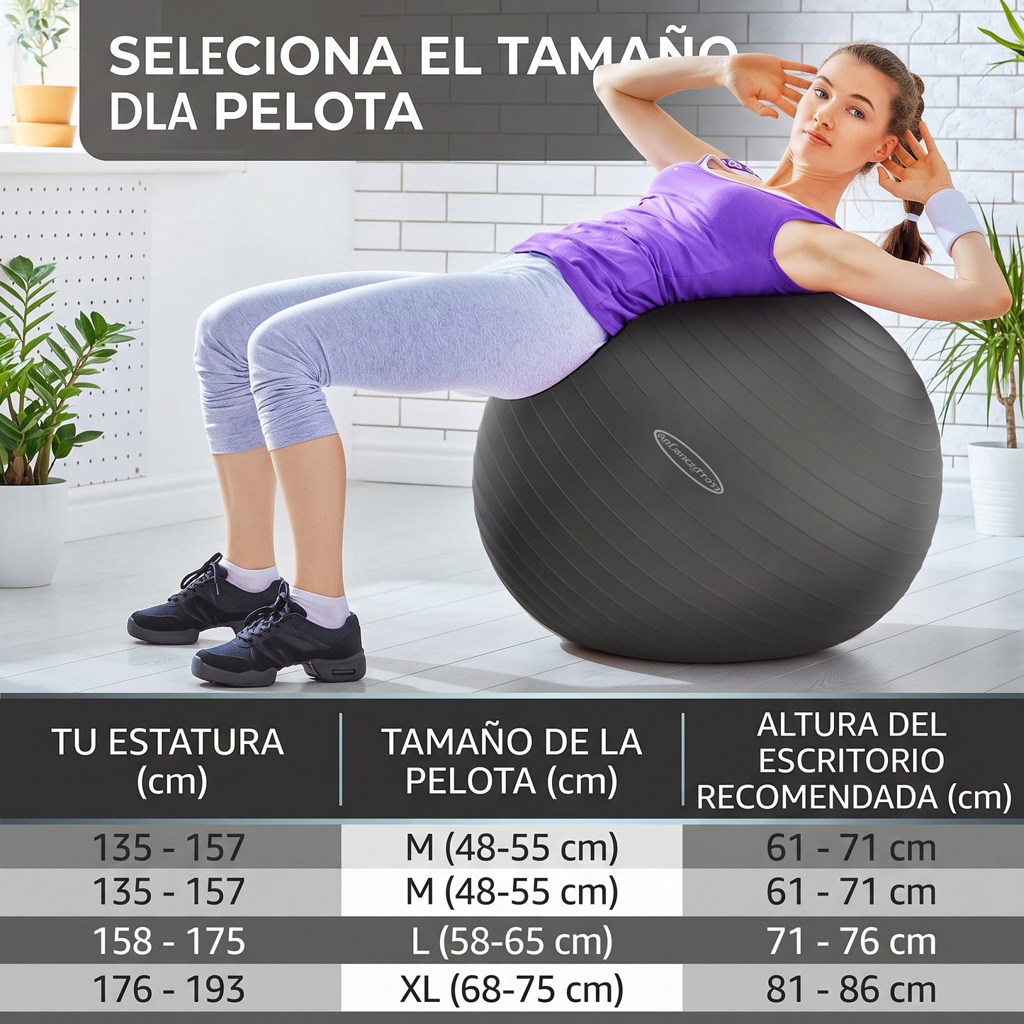 Pelota de Yoga y Fitness Premium | Antideslizante, Anti-Burst y Máxima Estabilidad