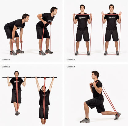Juego de bandas de resistencia, bandas elásticas de látex para Pilates, entrenamiento, fitness, ayuda a la tracción y ejercicios de tonificación corporal.