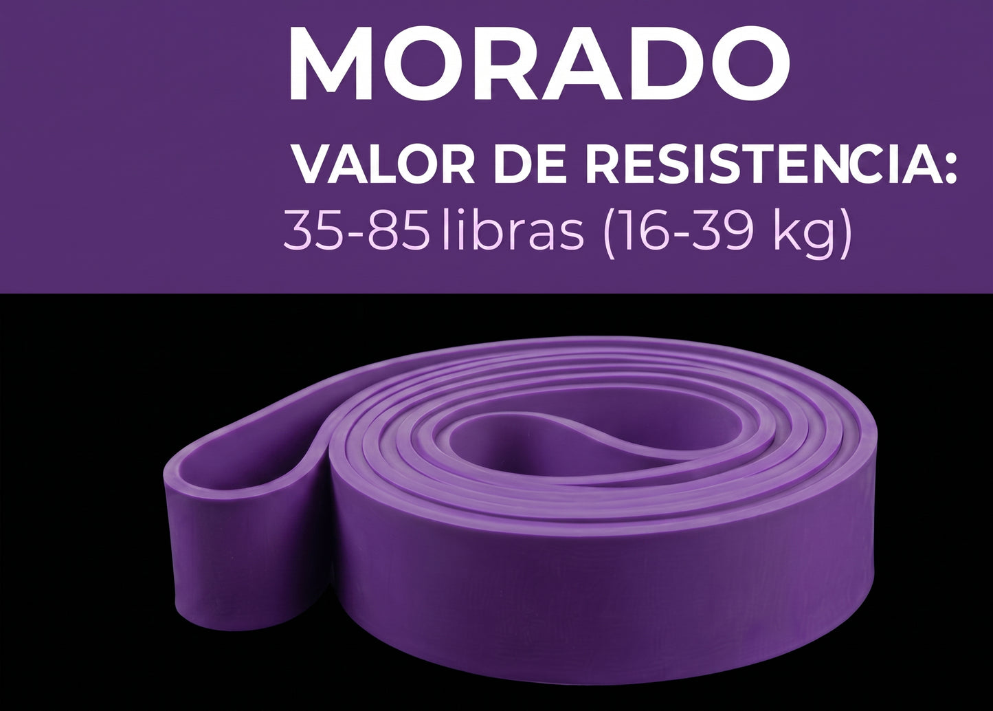 Banda de resistencia (16-39 kg), banda elástica de látex para Pilates, entrenamiento, fitness, ayuda a la tracción y a la tonificacion corporal