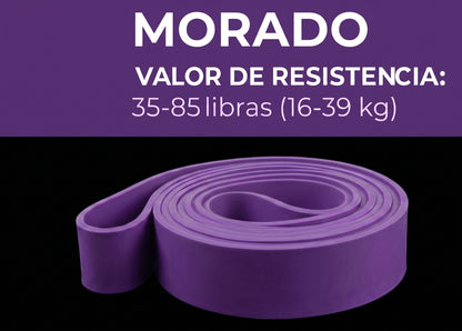 Banda de resistencia (16-39 kg), banda elástica de látex para Pilates, entrenamiento, fitness, ayuda a la tracción y a la tonificacion corporal