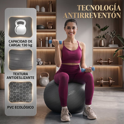 Pelota de Yoga y Fitness Premium | Antideslizante, Anti-Burst y Máxima Estabilidad