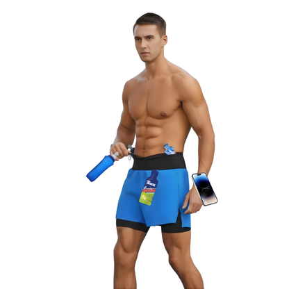 TrailGuard Dual-Layer Running Shorts with Built-In Belt