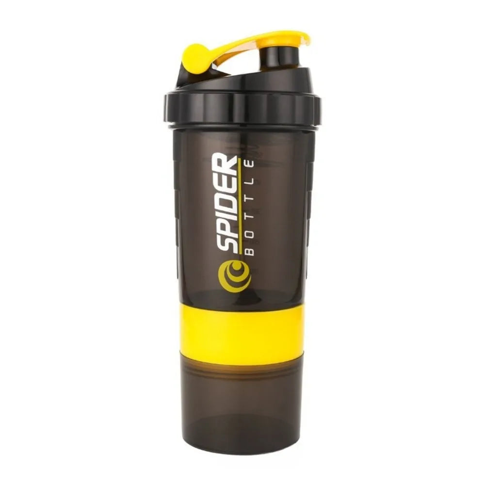 Botella Shaker Premium de 3 Compartimentos para Proteínas y Suplementos, Vaso Mezclador Antifugas con Mezclador para Gimnasio, Fitness y Culturismo