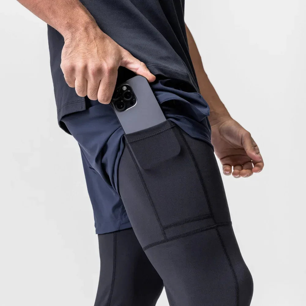FlexFit 2-in-1 Men's Dri-Fit Compression Legging Shorts