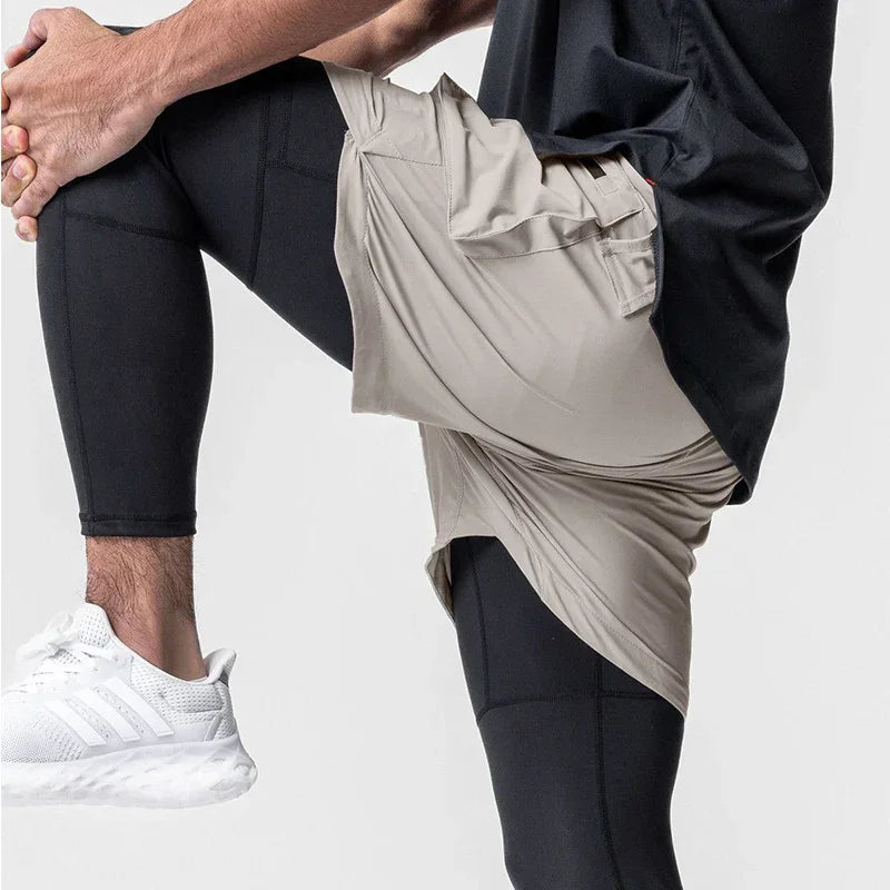 FlexFit 2-in-1 Men's Dri-Fit Compression Legging Shorts