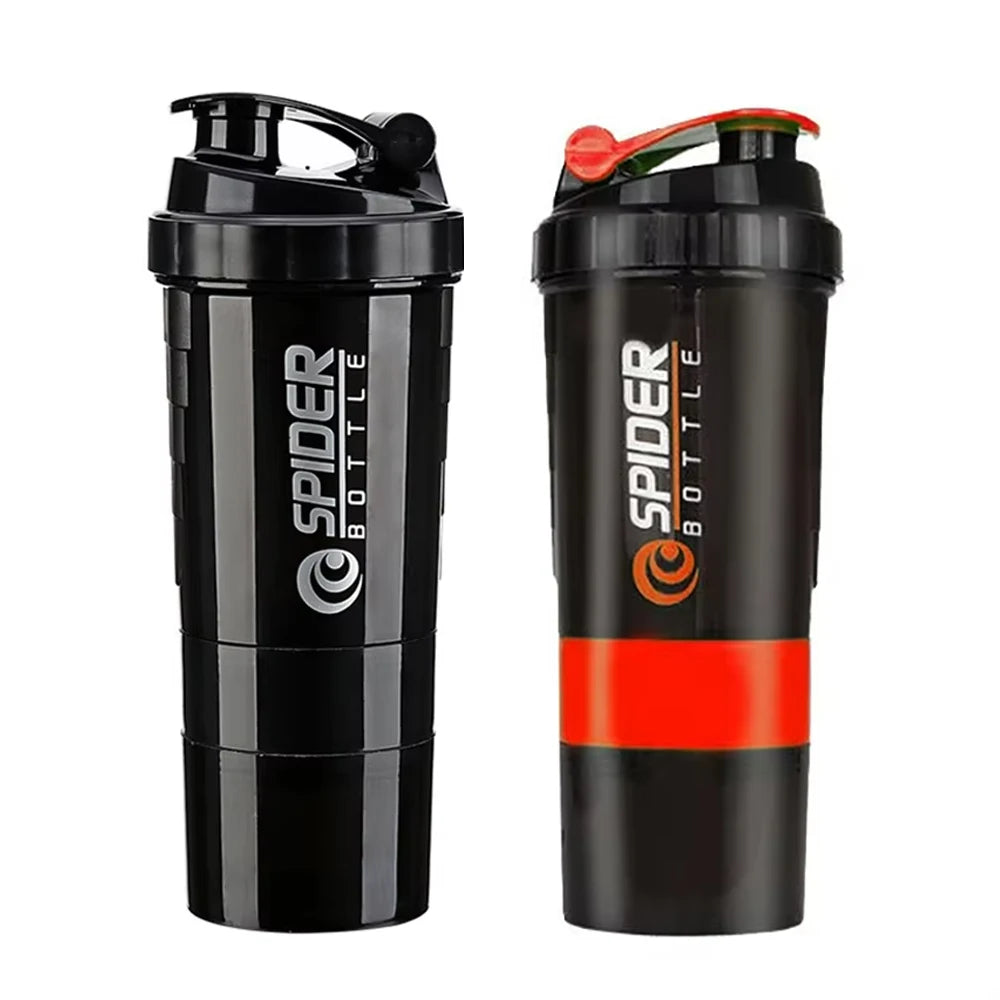 Botella Shaker Premium de 3 Compartimentos para Proteínas y Suplementos, Vaso Mezclador Antifugas con Mezclador para Gimnasio, Fitness y Culturismo