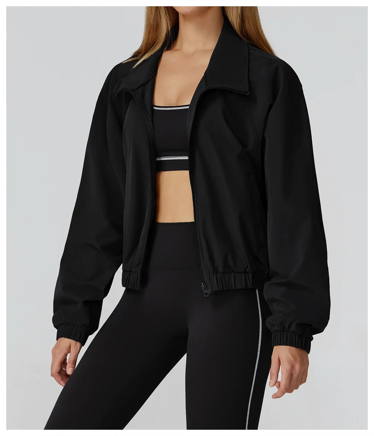 Women’s Seamless Zip-Up Gym Jacket with Pockets | Long Sleeve Workout & Running Top