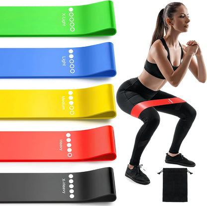 Set de Bandas Elásticas de Resistencia Premium de TPE para Fitness, Fuerza, Yoga, Pilates, Rehabilitación y Entrenamiento de Cuerpo Completo