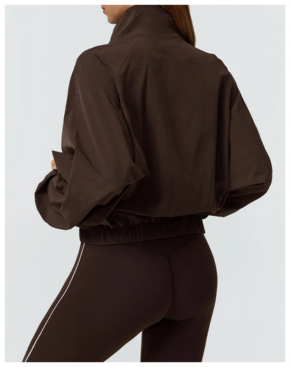 Women’s Seamless Zip-Up Gym Jacket with Pockets | Long Sleeve Workout & Running Top