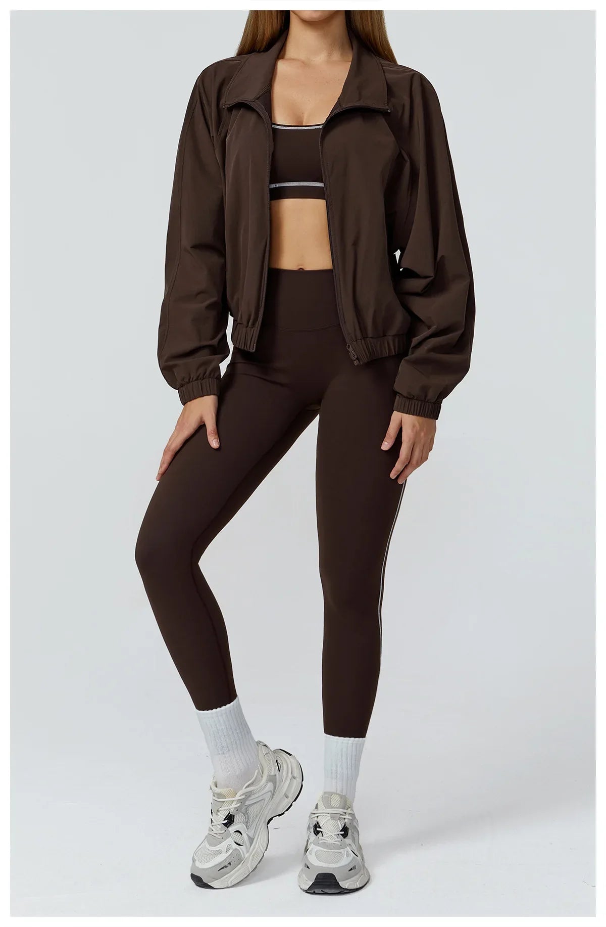 Women’s Seamless Zip-Up Gym Jacket with Pockets | Long Sleeve Workout & Running Top