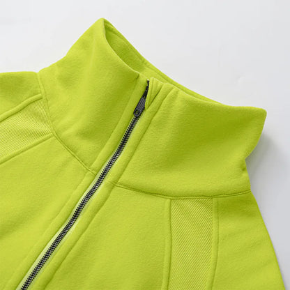 Women’s Long Sleeve Zip Workout Jacket – Waterproof Windbreaker Gym & Yoga Top