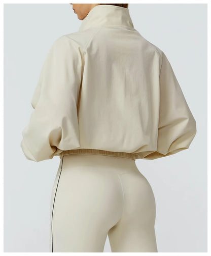 Women’s Seamless Zip-Up Gym Jacket with Pockets | Long Sleeve Workout & Running Top