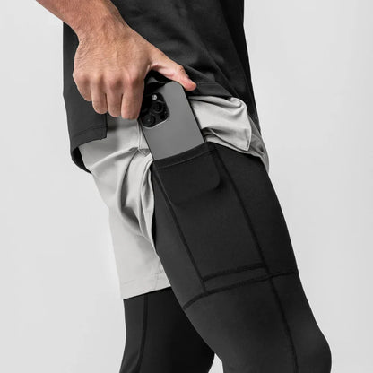 FlexFit 2-in-1 Men's Dri-Fit Compression Legging Shorts