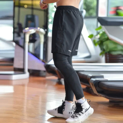 Men's 2-in-1 Long Training Shorts with Compression
