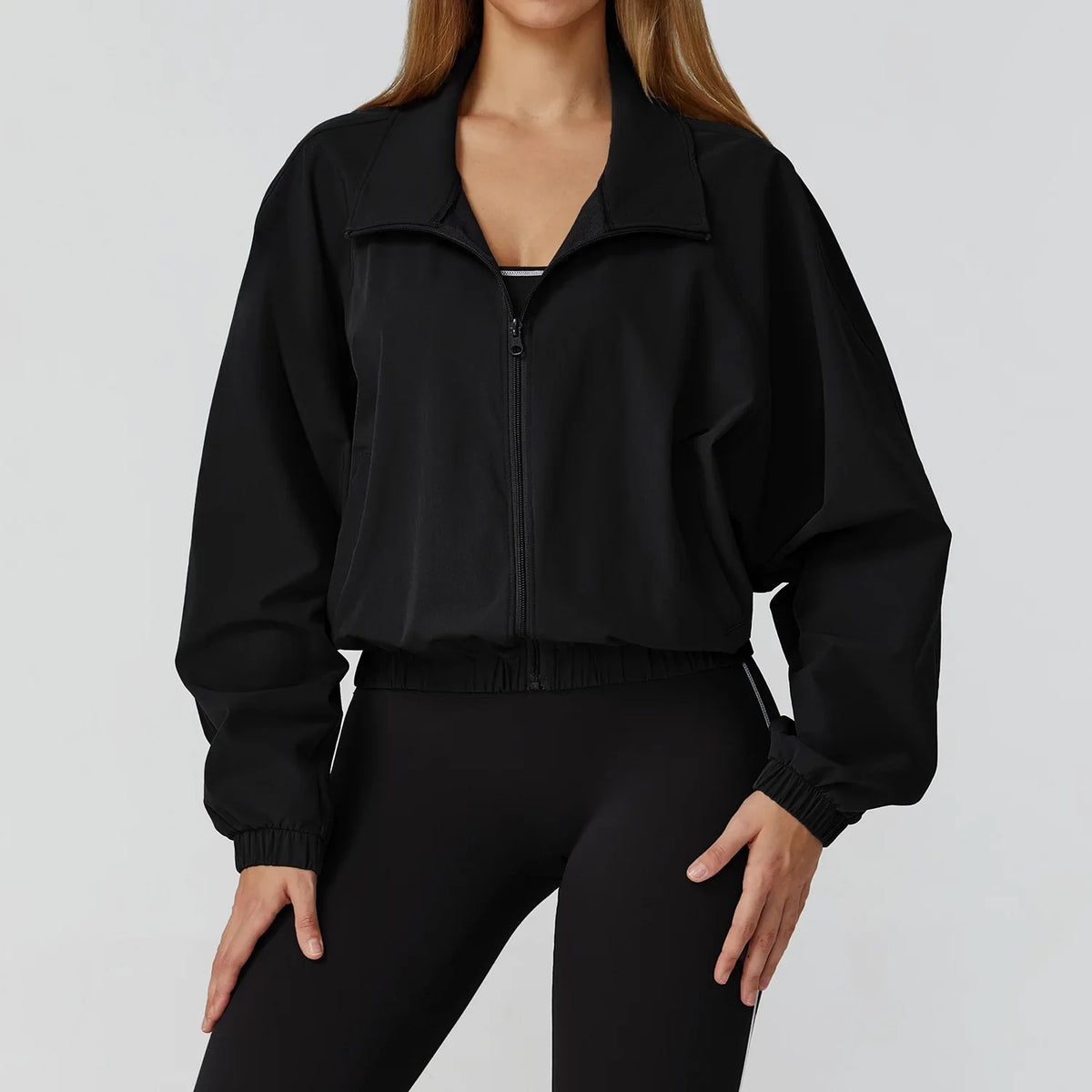 Women’s Seamless Zip-Up Gym Jacket with Pockets | Long Sleeve Workout & Running Top