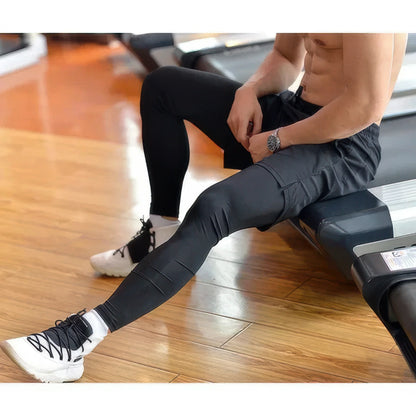 Men's 2-in-1 Long Training Shorts with Compression