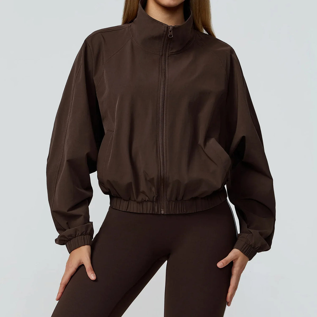 Women’s Seamless Zip-Up Gym Jacket with Pockets | Long Sleeve Workout & Running Top