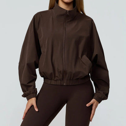 Women’s Seamless Zip-Up Gym Jacket with Pockets | Long Sleeve Workout & Running Top