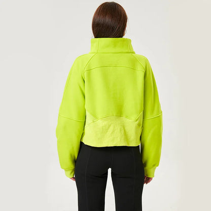 Women’s Long Sleeve Zip Workout Jacket – Waterproof Windbreaker Gym & Yoga Top