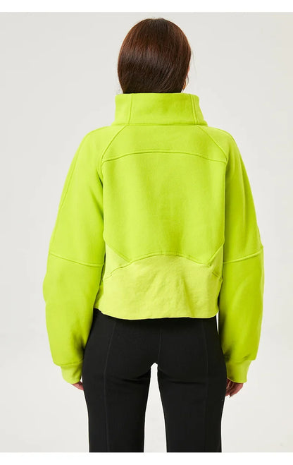 Women’s Long Sleeve Zip Workout Jacket – Waterproof Windbreaker Gym & Yoga Top