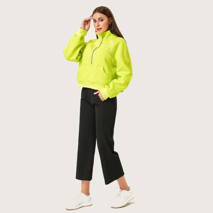 Women’s Long Sleeve Zip Workout Jacket – Waterproof Windbreaker Gym & Yoga Top