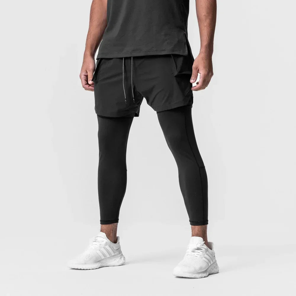 FlexFit 2-in-1 Men's Dri-Fit Compression Legging Shorts